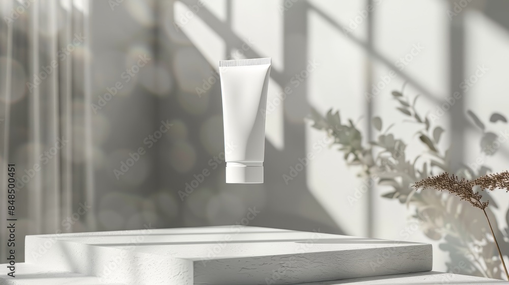 White Product Tube On Platform White Product Tube On Platform