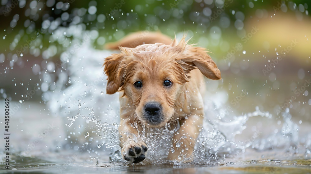 puppy dog active wet play. Generative Ai puppy dog active wet play. Generative Ai