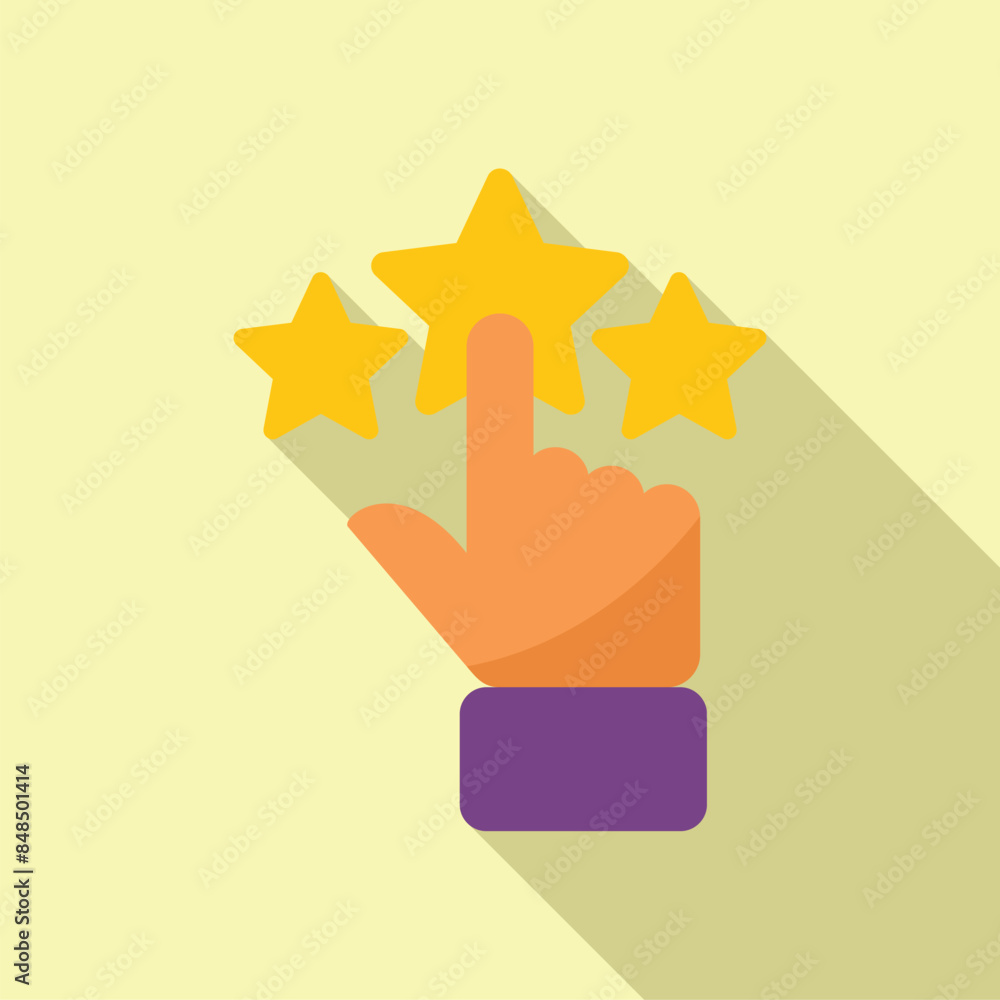 Hand is giving a five stars rating, showing a positive feedback Hand is giving a five stars rating, showing a positive feedback