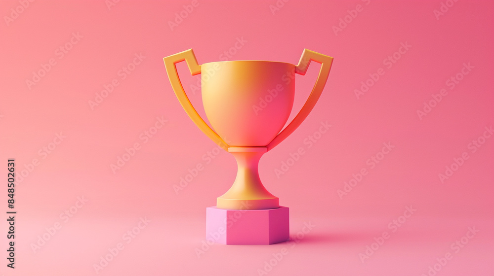 winning trophy icon, soft colors - Generative AI