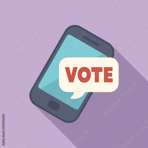Online voting concept with smartphone showing vote message on screen