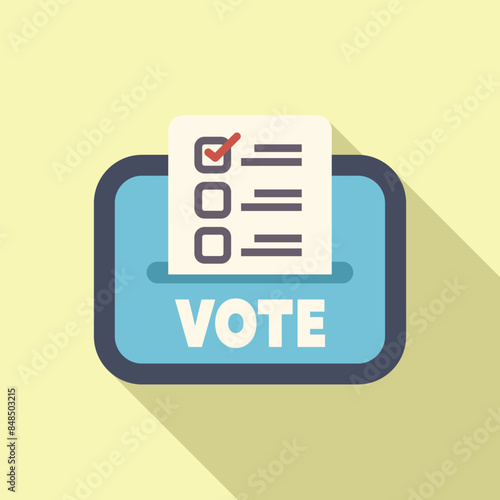 Ballot paper is being inserted into a vote ballot box, encouraging participation in the upcoming election