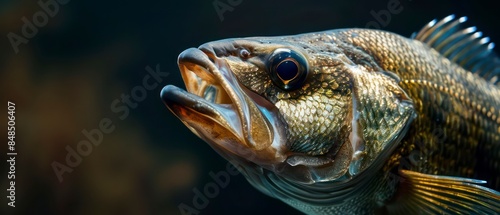 Bass fish known for its size and sporting value, found in lakes and rivers, prized by anglers for its fighting ability