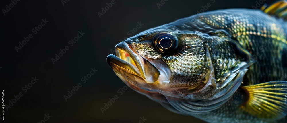 Bass fish known for its size and sporting value, found in lakes and rivers, prized by anglers for its fighting ability Bass fish known for its size and sporting value, found in lakes and rivers, prized by anglers for its fighting ability