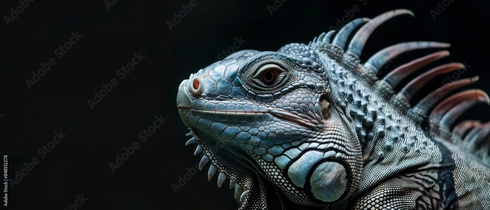 A majestic iguana, a symbol of exotic wildlife, resting in its natural habitat A majestic iguana, a symbol of exotic wildlife, resting in its natural habitat