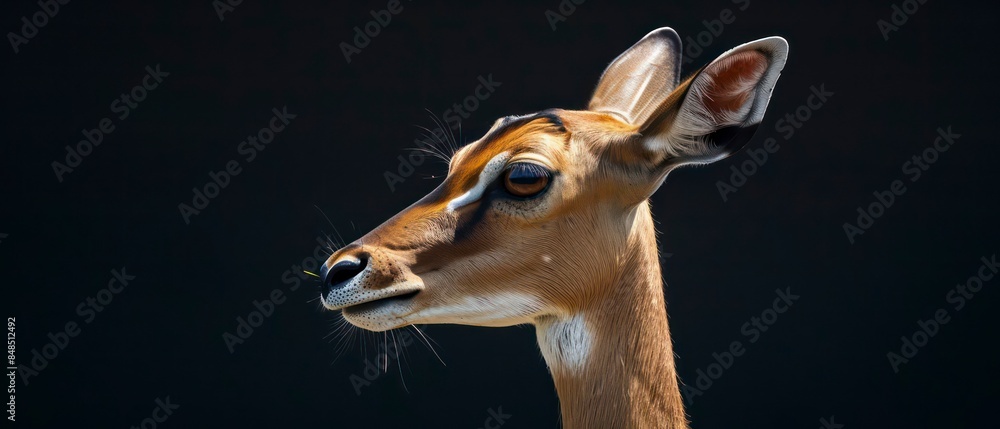 Naklejka premium Deer bonding in a natural habitat, showcasing the peaceful coexistence of wildlife