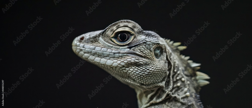 A lizard, with its distinctive green coloration and reptilian features, a fascinating creature in wildlife A lizard, with its distinctive green coloration and reptilian features, a fascinating creature in wildlife