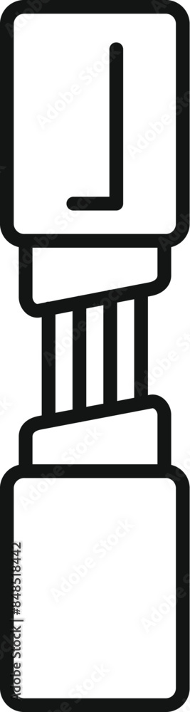 Line art icon of a car gear lever showing the parking mode Line art icon of a car gear lever showing the parking mode