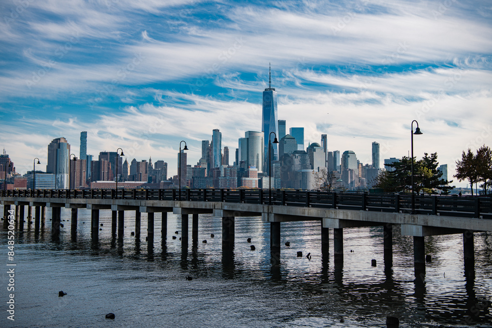 New York, United States. New York city skyline in Midtown Manhattan. USA, NYC, NY, Manhattan. American big city. Lower Manhattan skyline. New York from New Jersey. Downtown Manhattan with blue sky. New York, United States. New York city skyline in Midtown Manhattan. USA, NYC, NY, Manhattan. American big city. Lower Manhattan skyline. New York from New Jersey. Downtown Manhattan with blue sky.