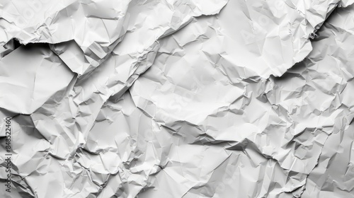Crumpled White Paper with Black Markings