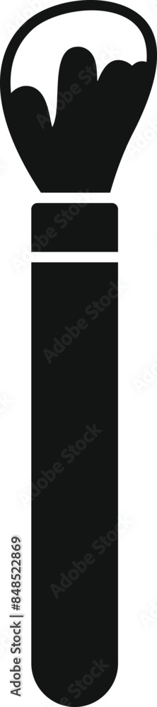 Black simple icon of a round makeup brush spreading foundation cream isolated on white background Black simple icon of a round makeup brush spreading foundation cream isolated on white background