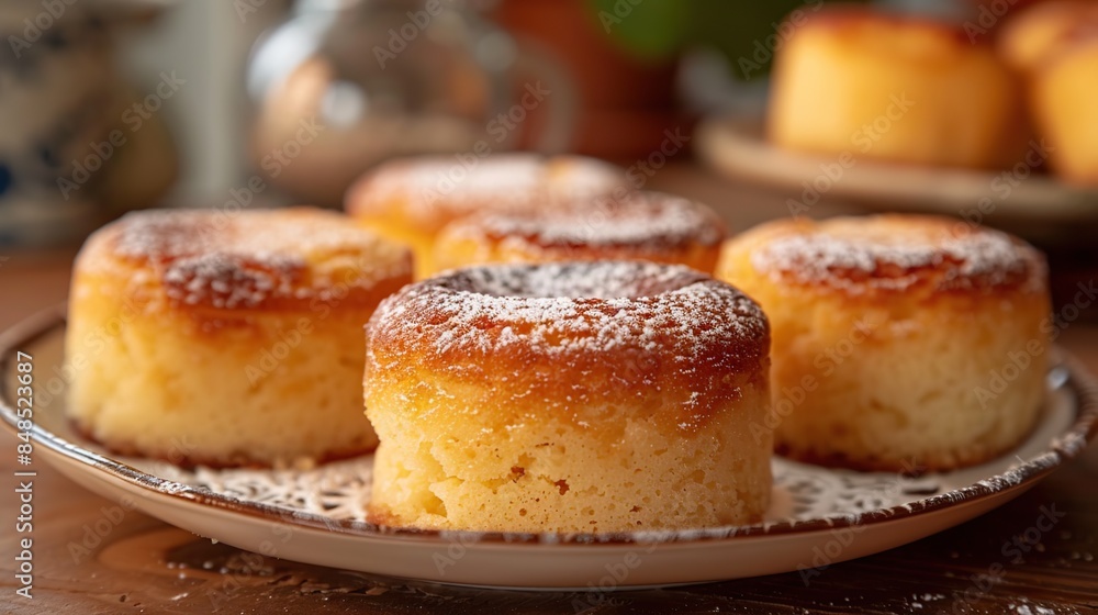 fresh homemade cakes on the plate . Generative Ai fresh homemade cakes on the plate . Generative Ai