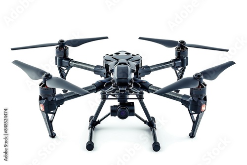 Smart Autonomous Quadcopter Isolated on White Background