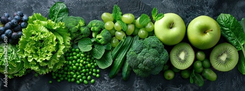 Green Food Panorama: A Vibrant Selection of Fresh Produce