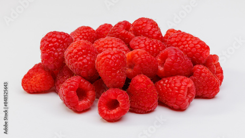 A Pile of Devined Red Raspberries on White Countertop