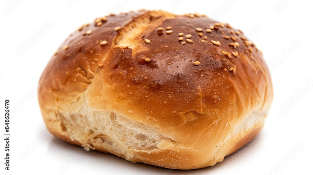 Pork bun isolated on white background . Generative Ai Pork bun isolated on white background . Generative Ai