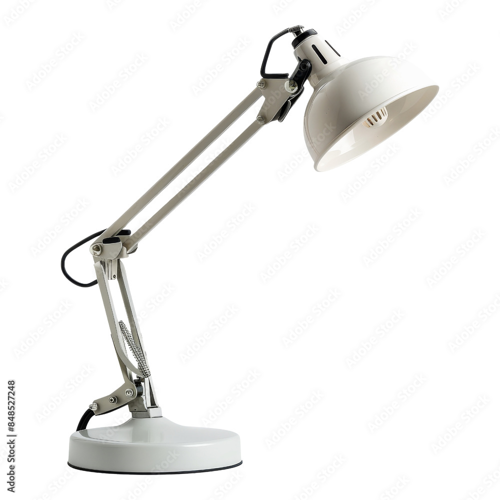 White Desk Lamp Isolated on White Background White Desk Lamp Isolated on White Background