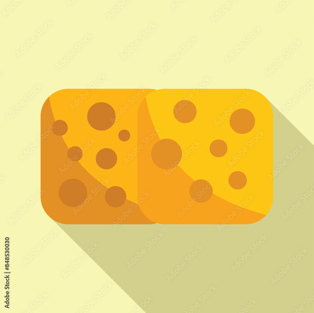 Big piece of yellow cheese with holes is lying on a surface, casting a shadow Big piece of yellow cheese with holes is lying on a surface, casting a shadow