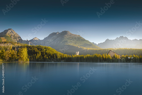 Obraz na płótnie Szczyrbskie Jezioro, Strbske Pleso, High Tatras, Slovakia w salonie