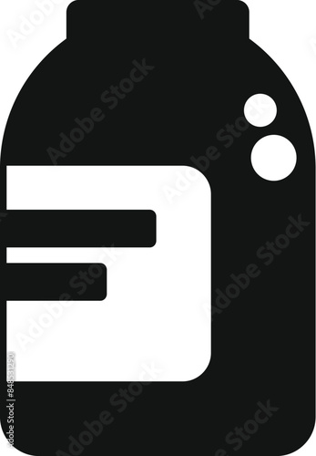 Black silhouette icon of a protein powder bottle, a common supplement for athletes and fitness enthusiasts