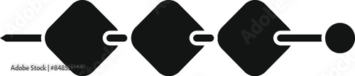 Black silhouette icon of a skewer representing the shish kebab cooking method, perfect for food industry related designs