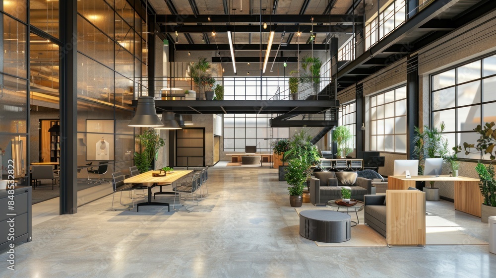 modern loft office interior with furniture modern loft office interior with furniture