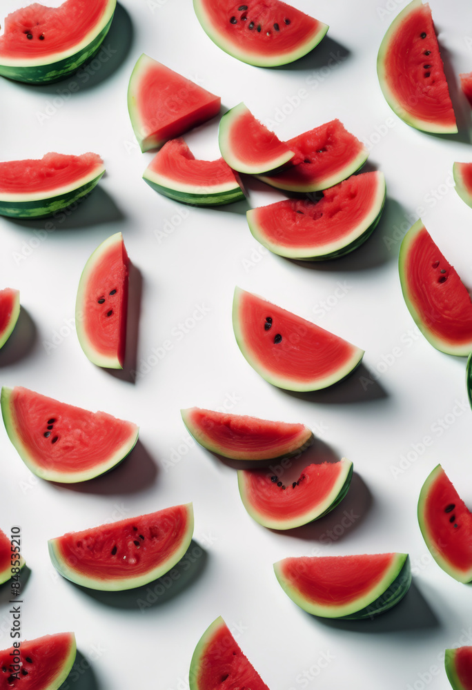 Slices of Watermelon on a White Background Slices of Watermelon on a White Background