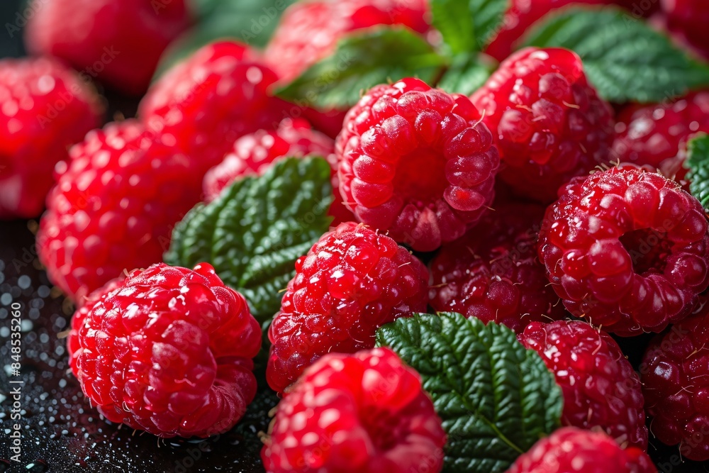 raspberry banner. raspberry background. Close-up food photography raspberry banner. raspberry background. Close-up food photography