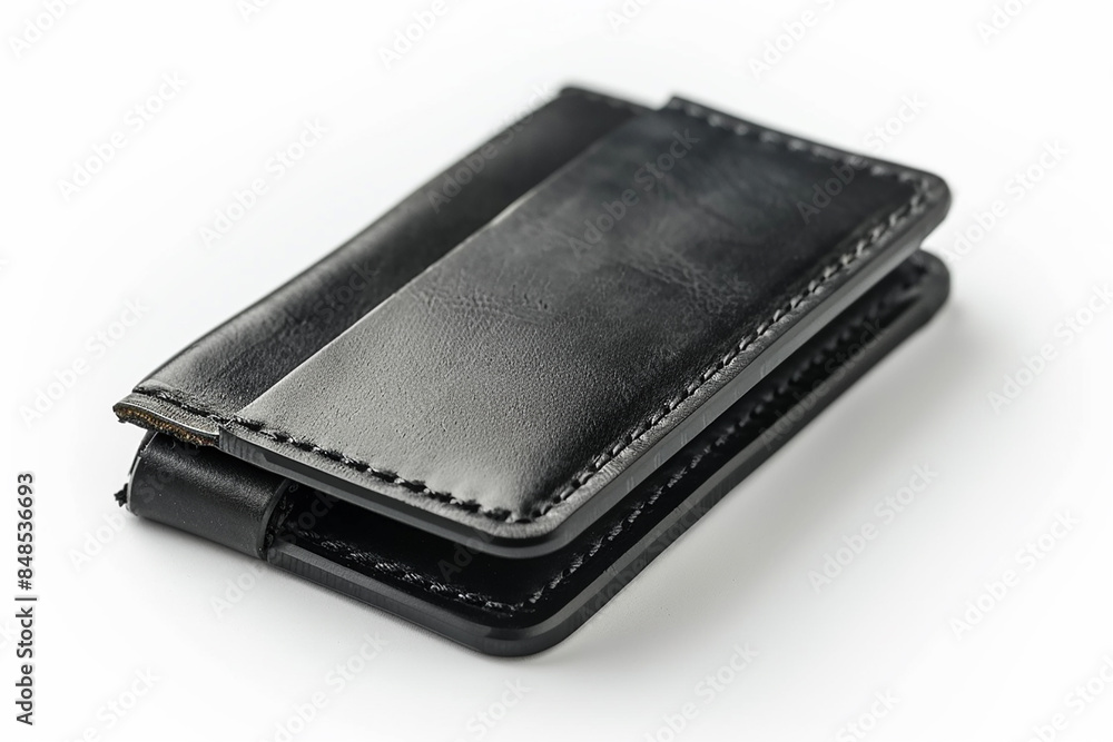 Leather Wallet with Cash and Credit Cards Isolated on White Background Leather Wallet with Cash and Credit Cards Isolated on White Background