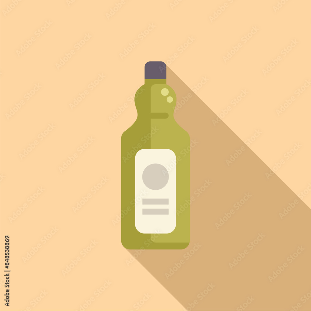 Green glass bottle of olive oil with blank label, perfect for showcasing your brand Green glass bottle of olive oil with blank label, perfect for showcasing your brand