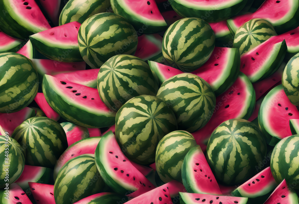 Pile of Watermelons for Summer Background Pile of Watermelons for Summer Background