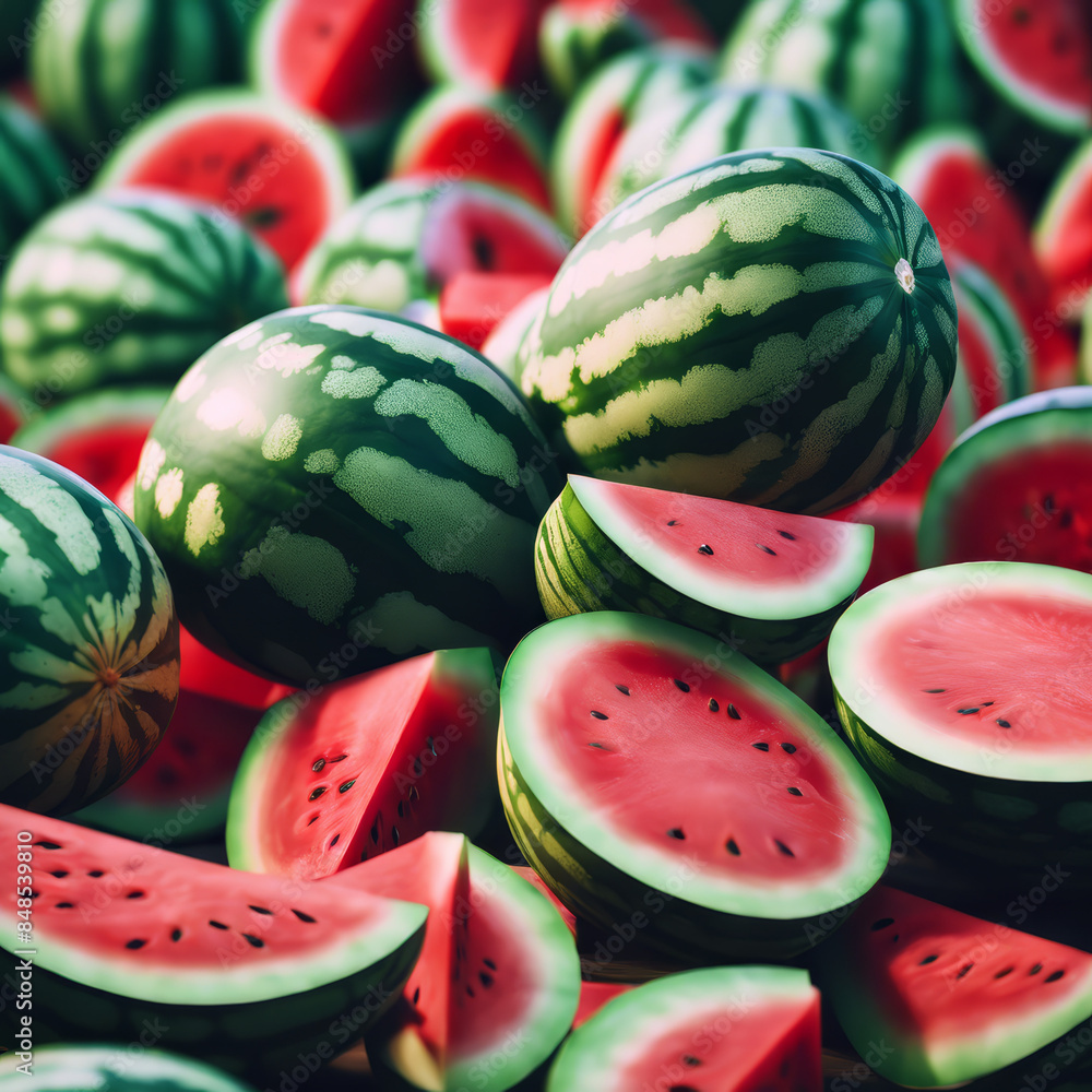 Pile of Watermelons for Summer Background Pile of Watermelons for Summer Background