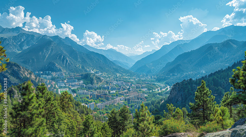 Fototapeta premium Andorra la Vella created with Generative AI technology