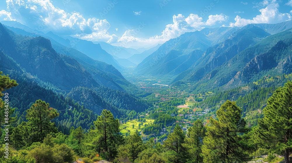 Fototapeta premium Andorra la Vella created with Generative AI technology