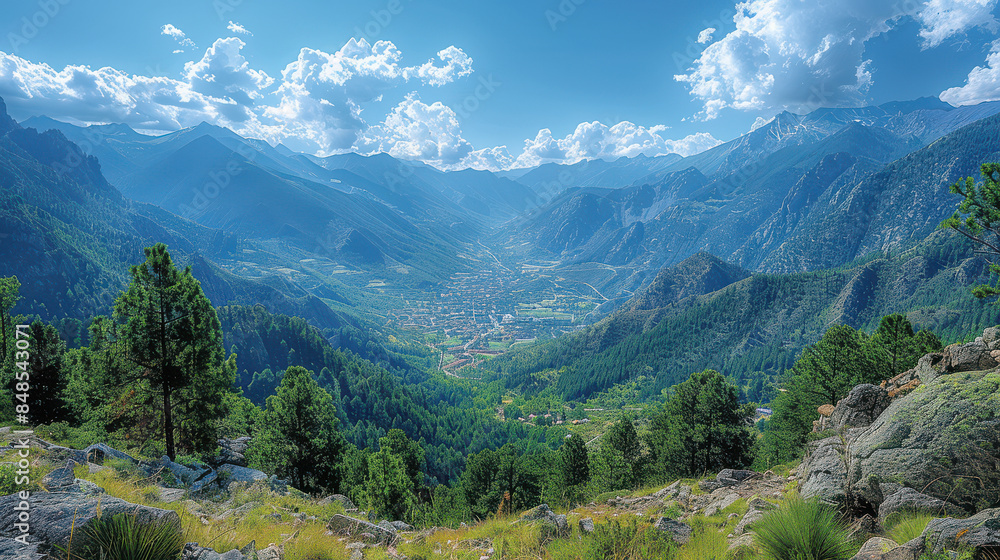 Obraz premium Andorra la Vella created with Generative AI technology