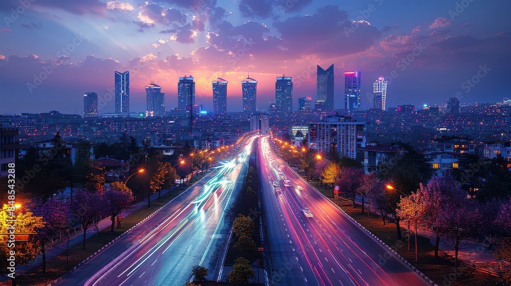 Ankara, Turkey city skyline created with Generative AI technology Ankara, Turkey city skyline created with Generative AI technology