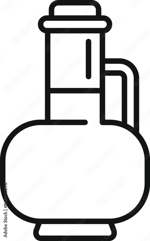 Vinegar bottle with a stopper having a narrow neck for kitchen use, outline icon design Vinegar bottle with a stopper having a narrow neck for kitchen use, outline icon design
