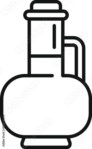 Vinegar bottle with a stopper having a narrow neck for kitchen use, outline icon design