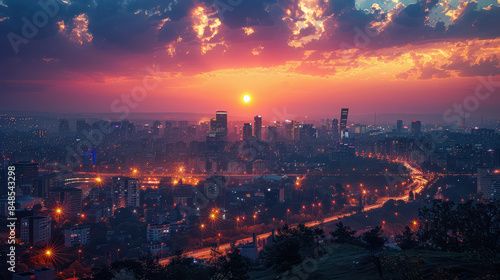 Ankara, Turkey city skyline created with Generative AI technology