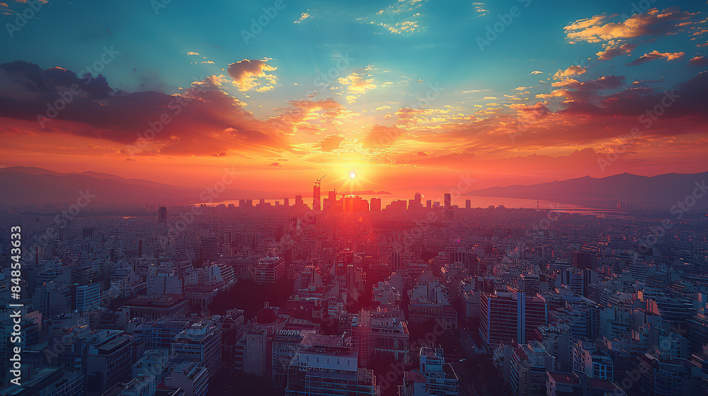 Athens, Greece city skyline created with Generative AI technology Athens, Greece city skyline created with Generative AI technology