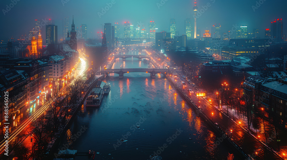 Berlin, Germany city skyline created with Generative AI technology Berlin, Germany city skyline created with Generative AI technology