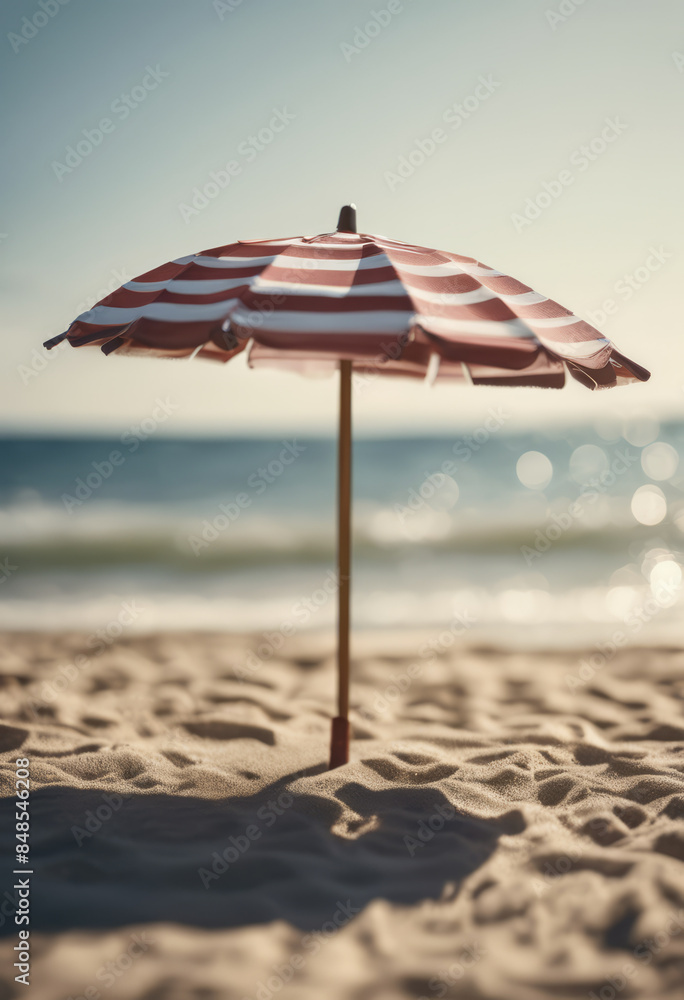 Beach Umbrella on the Beach in Summer Beach Umbrella on the Beach in Summer