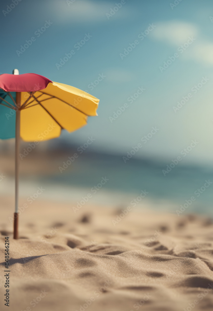 Beach Umbrella on the Beach in Summer Beach Umbrella on the Beach in Summer