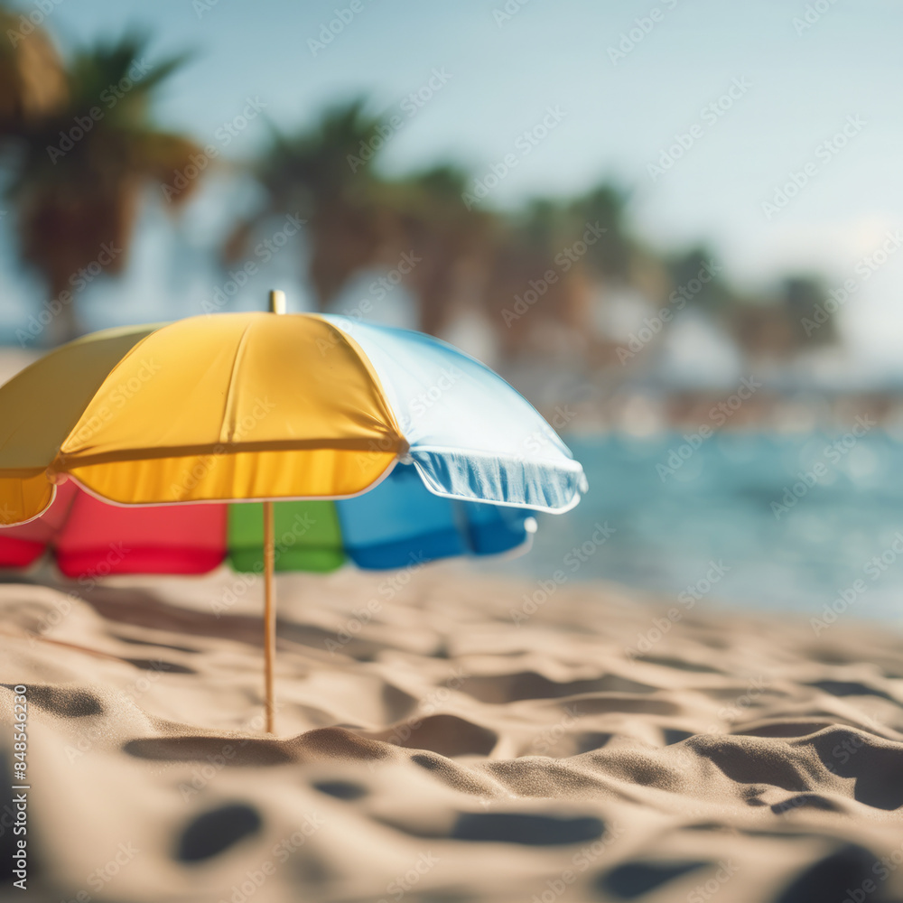 Beach Umbrella on the Beach in Summer Beach Umbrella on the Beach in Summer