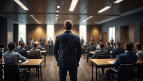 Businessman Delivering Presentation to Conference Audience