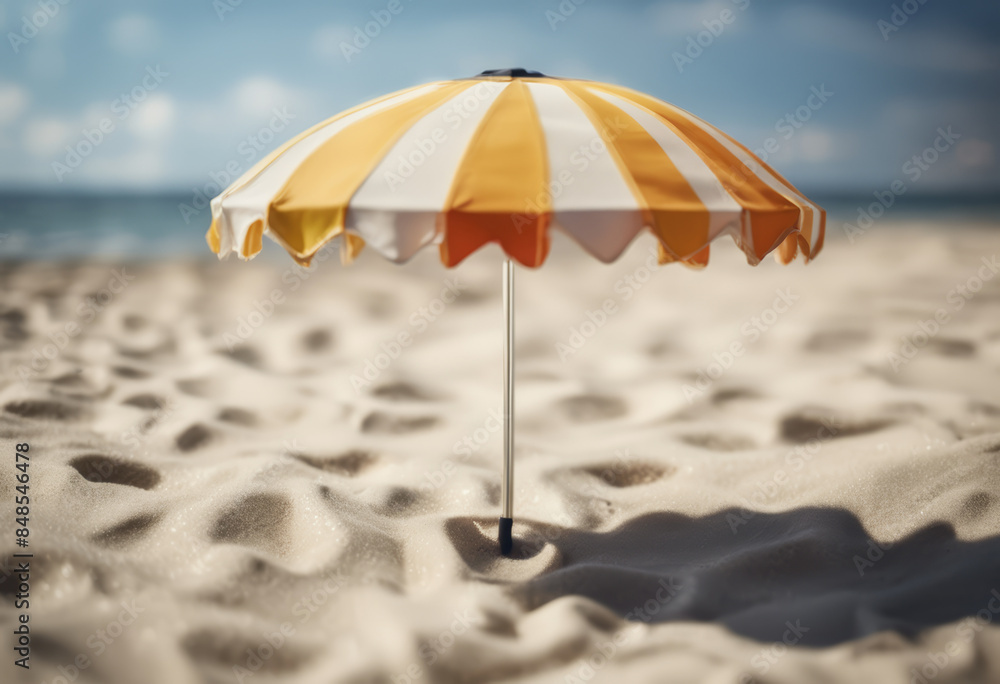 Beach Umbrella on the Beach in Summer Beach Umbrella on the Beach in Summer