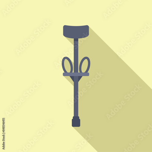 Jumping stilts icon in flat style with long shadow, isolated on background