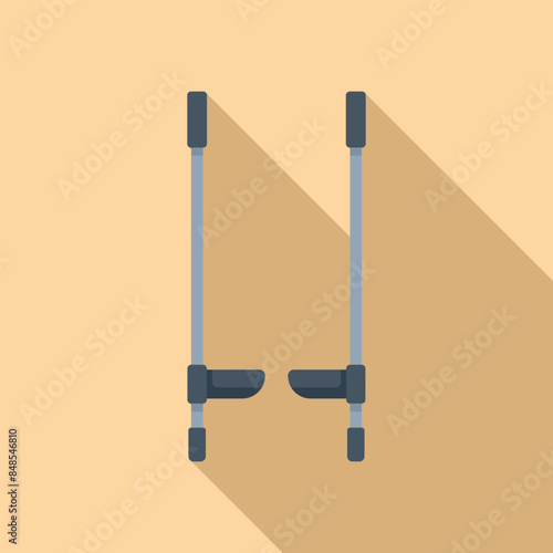Drywall stilts icon in flat style, adjustable legs for construction work, isolated on background