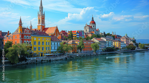 Budapest, Hungary city skyline created with Generative AI technology