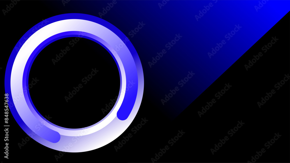 Stacked overlay of outline blue circles frame over bue and black gradient creative background Stacked overlay of outline blue circles frame over bue and black gradient creative background